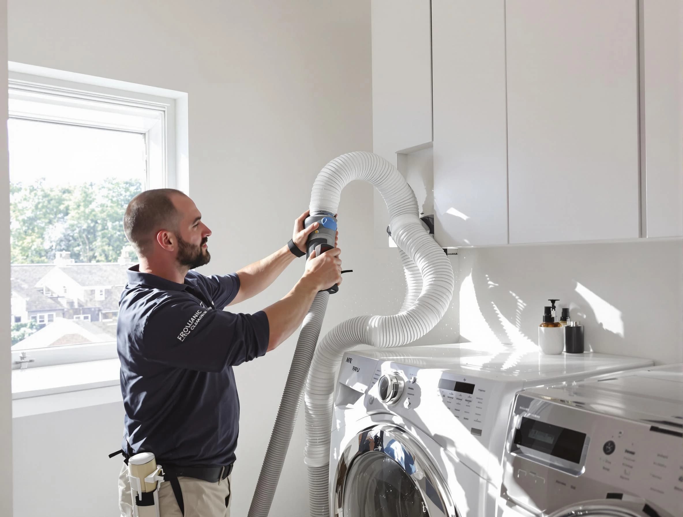 Certified Menifee Dryer Vent Cleaning technician performing dryer vent cleaning in Menifee