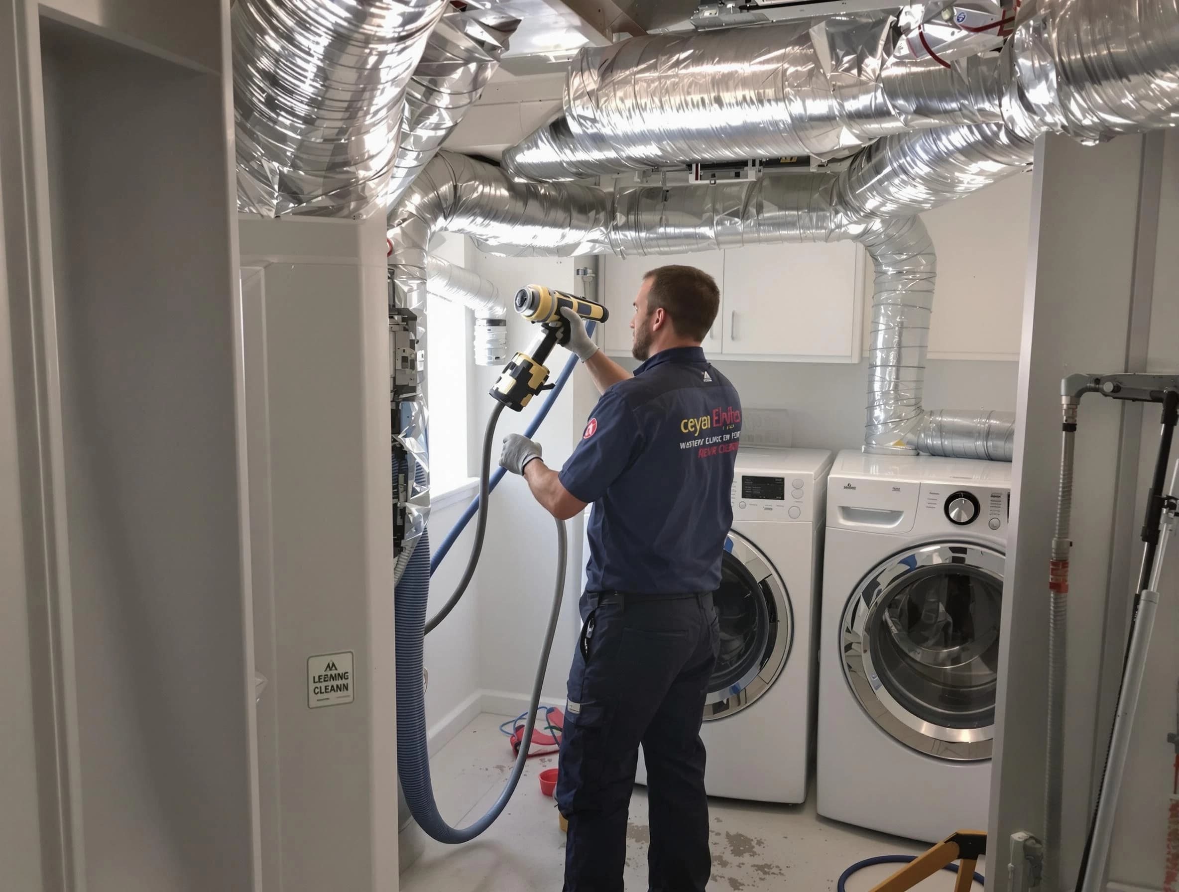 Menifee Dryer Vent Cleaning specialist using advanced equipment for thorough duct cleaning in Menifee